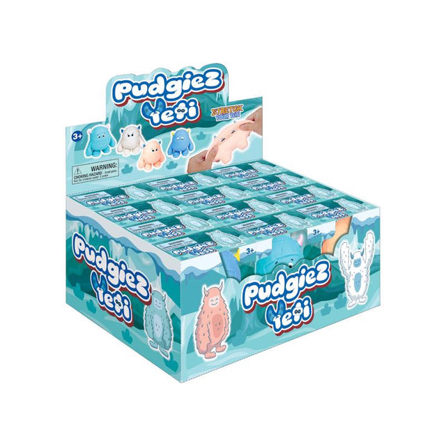 Playmaker Toys Yeti Pudgiez Squishy Assorted, Pack of 12