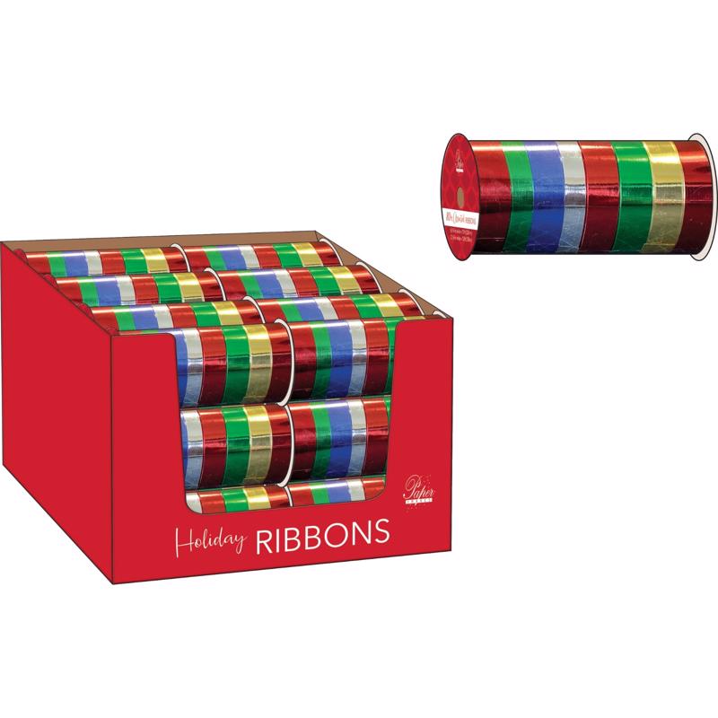 Paper Images Assorted Holiday Ribbon, Pack of 24
