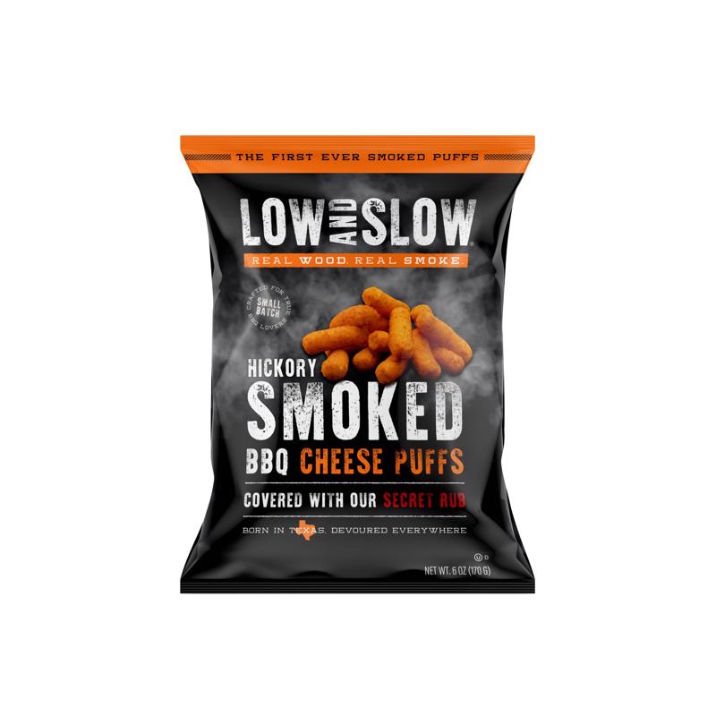 Low and Slow Hickory Smoked BBQ Cheese Puffs 6 oz Bagged, Pack of 6