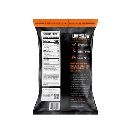 Low and Slow Hickory Smoked BBQ Cheese Puffs 6 oz Bagged, Pack of 6