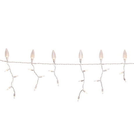 Celebrations Platinum LED C9 Warm White 70 ct Icicle Christmas Lights 9 ft.