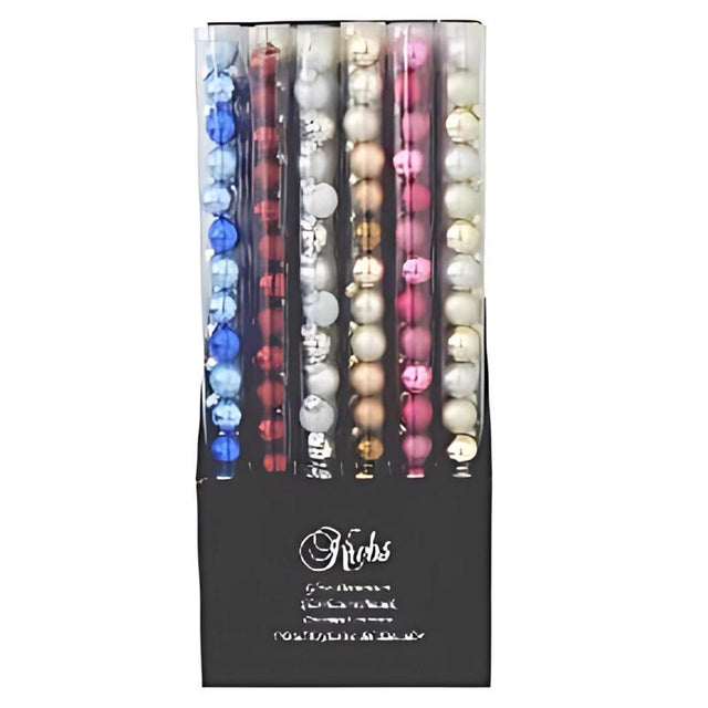 Krebs Assorted Fashion Mini Tube Ball Ornaments, Pack of 18