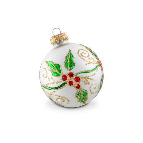 Krebs Red/White Holiday Greenery/Holly Ornaments, Pack of 12