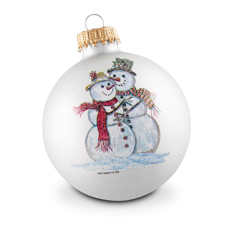Krebs White Snowmen Sledding Ornaments, Pack of 12