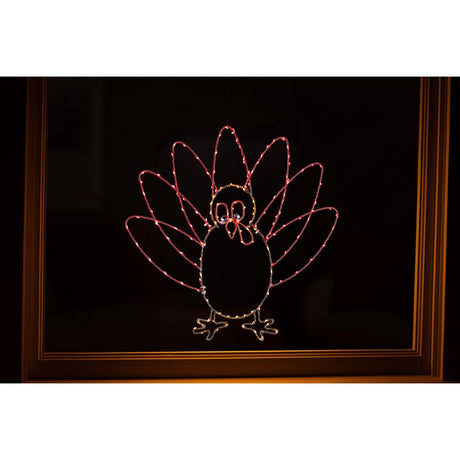 Celebrations Multicolored LED Prelit Turkey Silhouette Window Decor