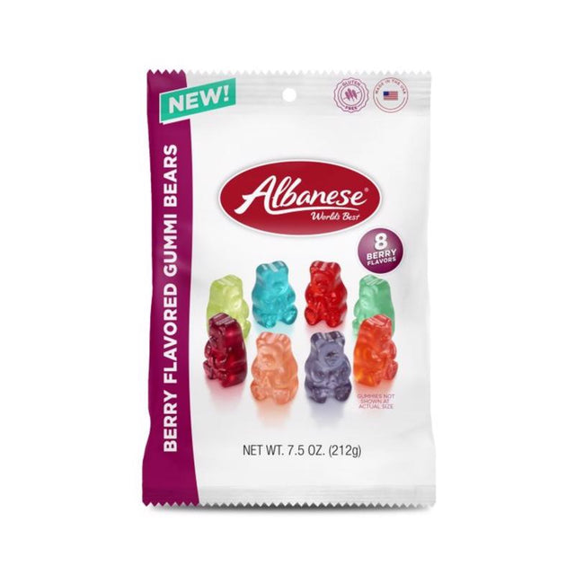 Albanese Berry Gummi Bears 7.5 oz, Pack of 12