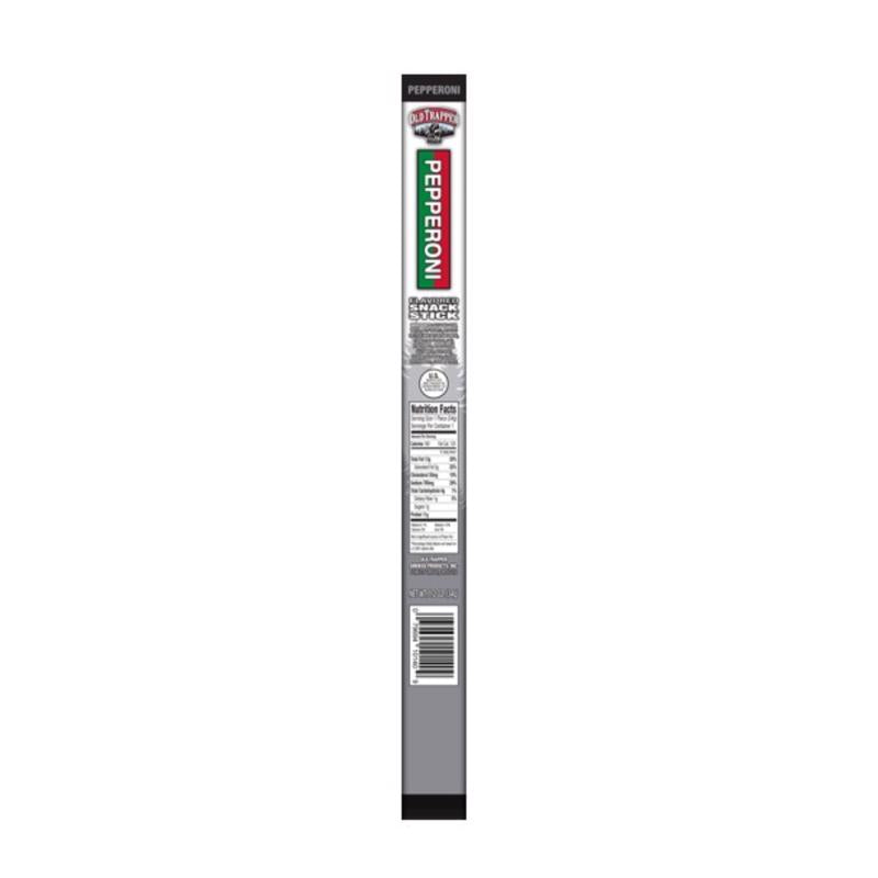 Old Trapper Pepperoni Snack Stick 1.2 oz Shrink Wrapped, Pack of 24