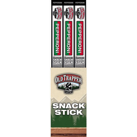 Old Trapper Pepperoni Snack Stick 1.2 oz Shrink Wrapped, Pack of 24