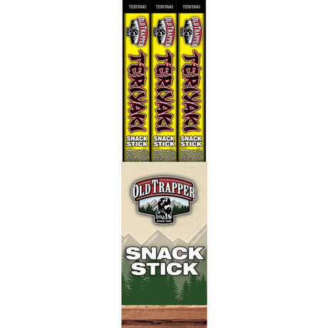 Old Trapper Teriyaki Snack Stick 1.2 oz Shrink Wrapped, Pack of 24