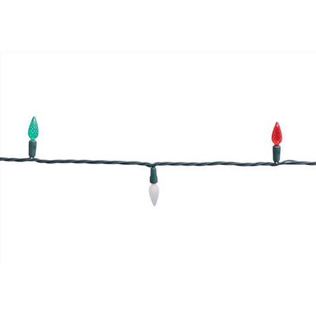 Celebrations Platinum LED C6 Red/Green/Pure White 50 ct String Christmas Lights
