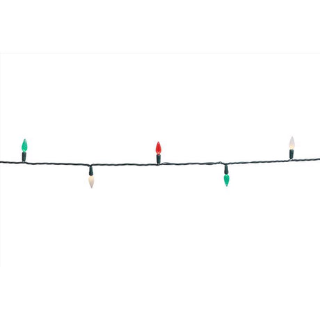 Celebrations Platinum LED C6 Red/Green/Pure White 50 ct String Christmas Lights
