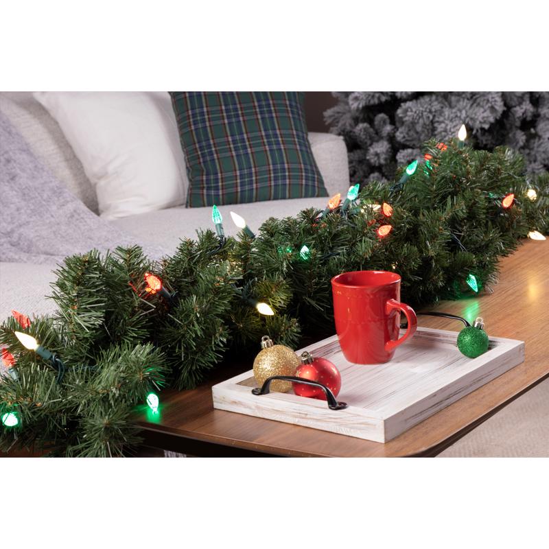 Celebrations Platinum LED C6 Red/Green/Pure White 50 ct String Christmas Lights