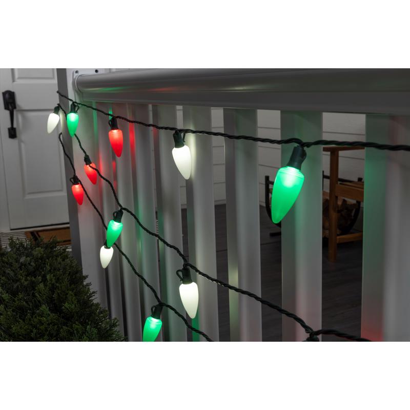 Celebrations Platinum LED C9 Red/Green/Pure White 25 ct String Christmas Lights 16 ft.