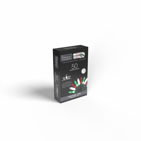 Celebrations Platinum LED T5 Red/Green/Pure White 50 ct String Christmas Lights