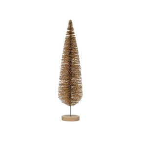 Creative Co-Op Enchanted Christmas Gold Bottle Brush Tree Table Decor 15 in., Pack of 8