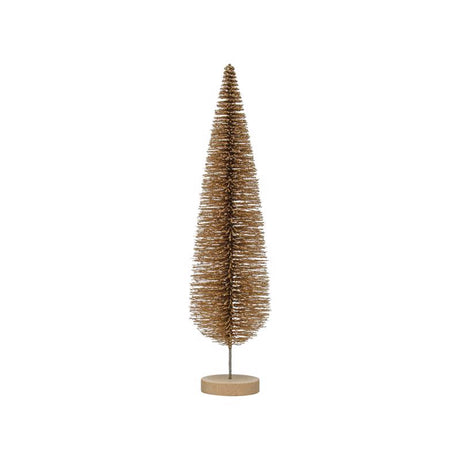 Creative Co-Op Enchanted Christmas Gold Bottle Brush Tree Table Decor 15 in., Pack of 8