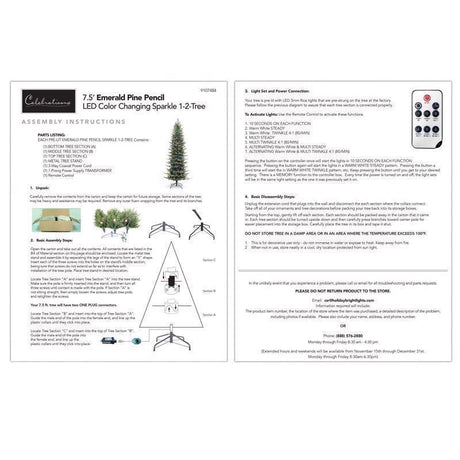 Holiday Bright Lights 1-2 Tree 7-1/2 ft. Pencil LED 900 ct Emerald Pine Sparkle Christmas Tree