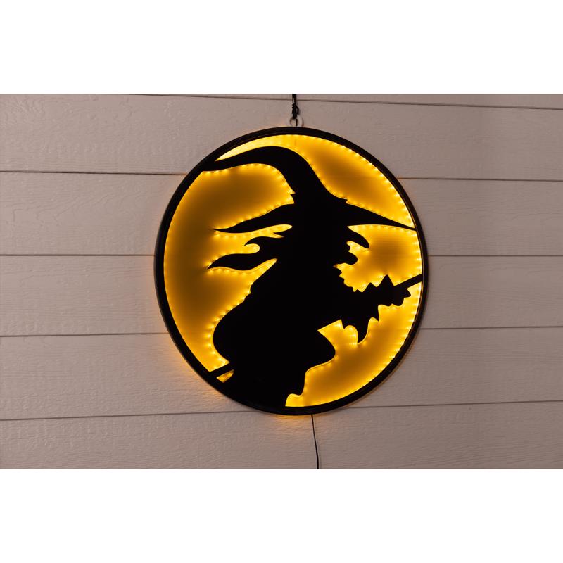 Celebrations Orange 32 in. LED Infinity Witch Hanging Decor