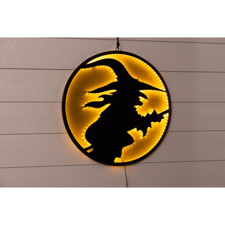 Celebrations Orange 32 in. LED Infinity Witch Hanging Decor