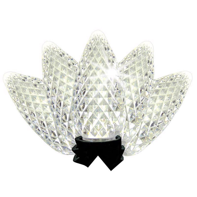 Celebrations LED C9/5MM Pure White 5 ct Replacement Christmas Light Bulbs, Pack of 8