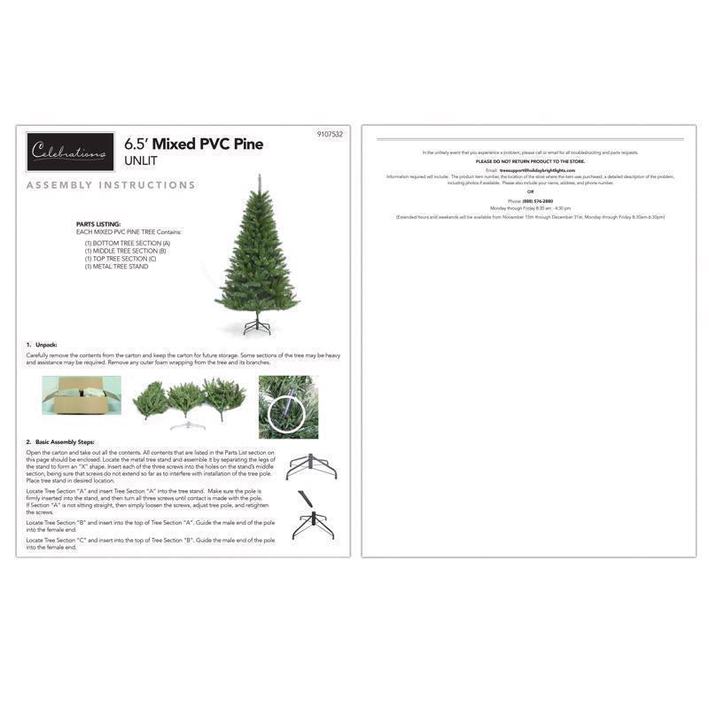 Celebrations 6-1/2 ft. Full Mixed Pine Christmas Tree