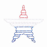 Celebrations Patriotic Star Silhouette Window Decor Metal 1 pk