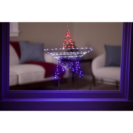Celebrations Patriotic Star Silhouette Window Decor Metal 1 pk