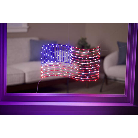Celebrations Patriotic Flag Silhouette Window Decor Metal 1 pk, Pack of 8