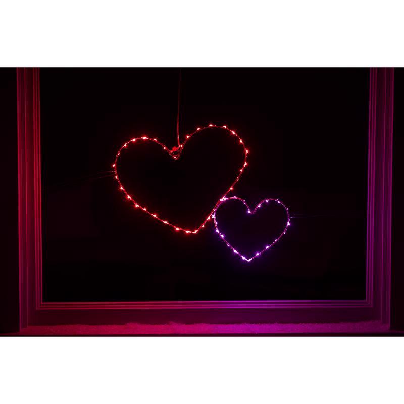 Celebrations Double Heart Silhouette Window Decor Metal 1 pk