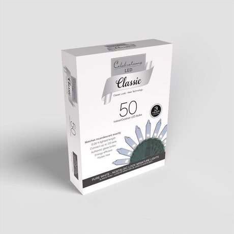 Celebrations LED T5 Pure White 50 ct String Christmas Lights 12 ft., Pack of 12