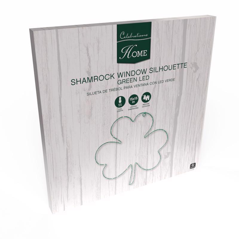 Celebrations Shamrock Silhouette Window Decor Metal 1 pk