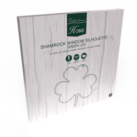 Celebrations Shamrock Silhouette Window Decor Metal 1 pk