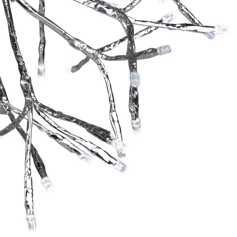 Celebrations Platinum LED Blue/Pure White Rechargeable Shimmering Sphere 12 in. Hanging Decor