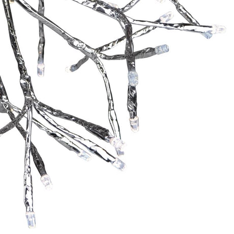 Celebrations Platinum LED Blue/Pure White Rechargeable Shimmering Sphere 12 in. Hanging Decor