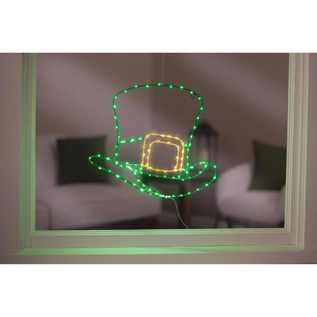 Celebrations Shamrock Hat Silhouette Window Decor Metal 1 pk