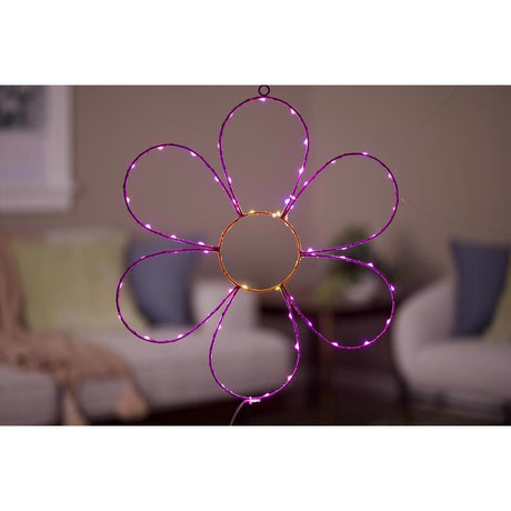 Celebrations Daisy Flower Silhouette Window Decor Metal 1 pk