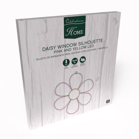 Celebrations Daisy Flower Silhouette Window Decor Metal 1 pk