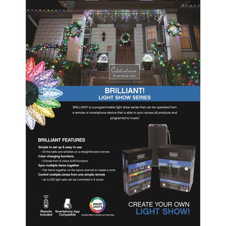 Celebrations Platinum LED RGBW Novelty Smart-Enabled Christmas Lights, Pack of 4