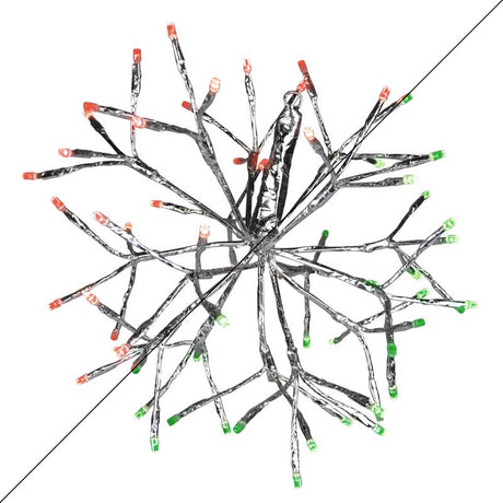 Celebrations Platinum LED Green/Red Rechargeable Shimmering Sphere 12 in. Hanging Decor