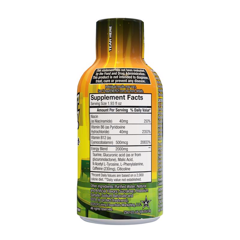 5-hour Energy Ultimate Citrus Sugar Free Citrus Lime Energy Shot 1.93 fl. oz., Pack of 12