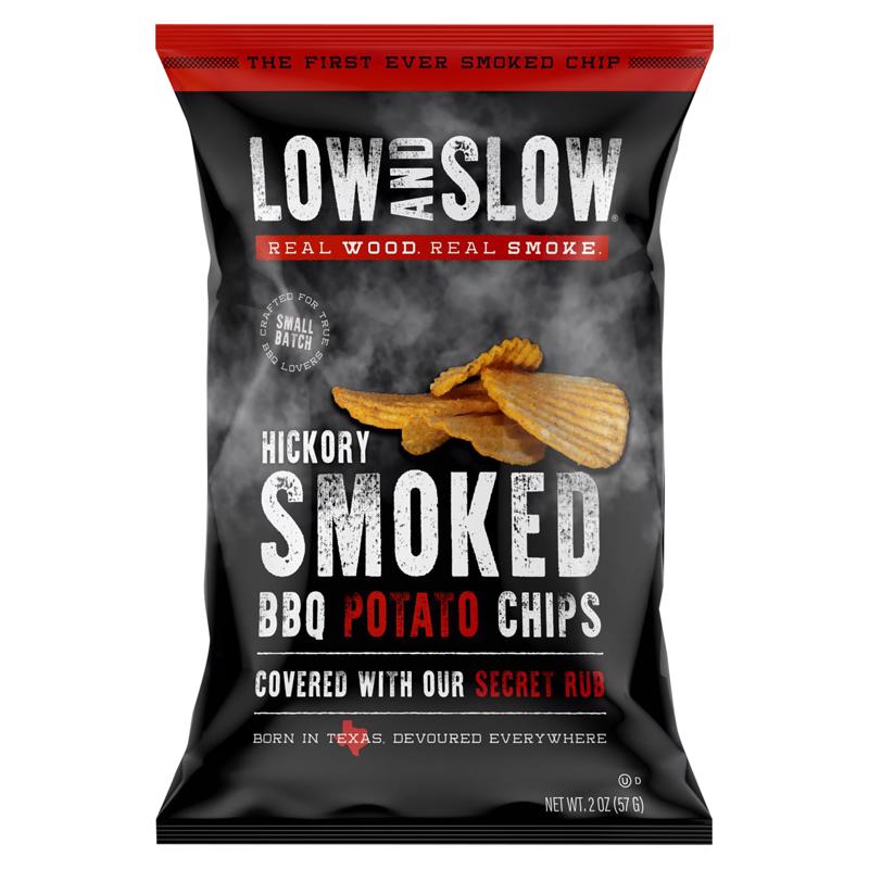 Low and Slow Hickory Smoked BBQ Potato Chips 2 oz Bagged, Pack of 12