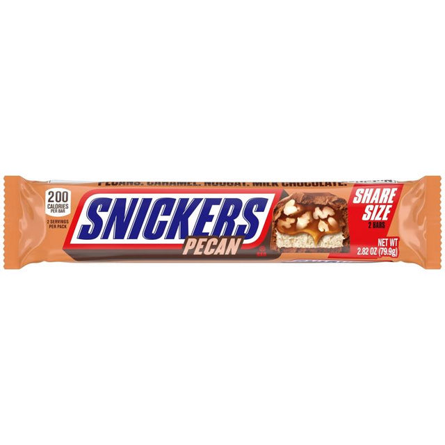 Snickers Share Size Pecan Candy Bar 2.82 oz, Pack of 24