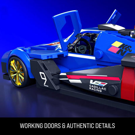 Hot Wheels Brick Shop Speed Series Cadillac Project GTP Hypercar Building Set Blue, Red 236 pc
