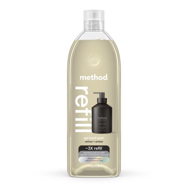 Method Vetiver & Amber Scent Gel Hand Wash 34 oz, Pack of 4