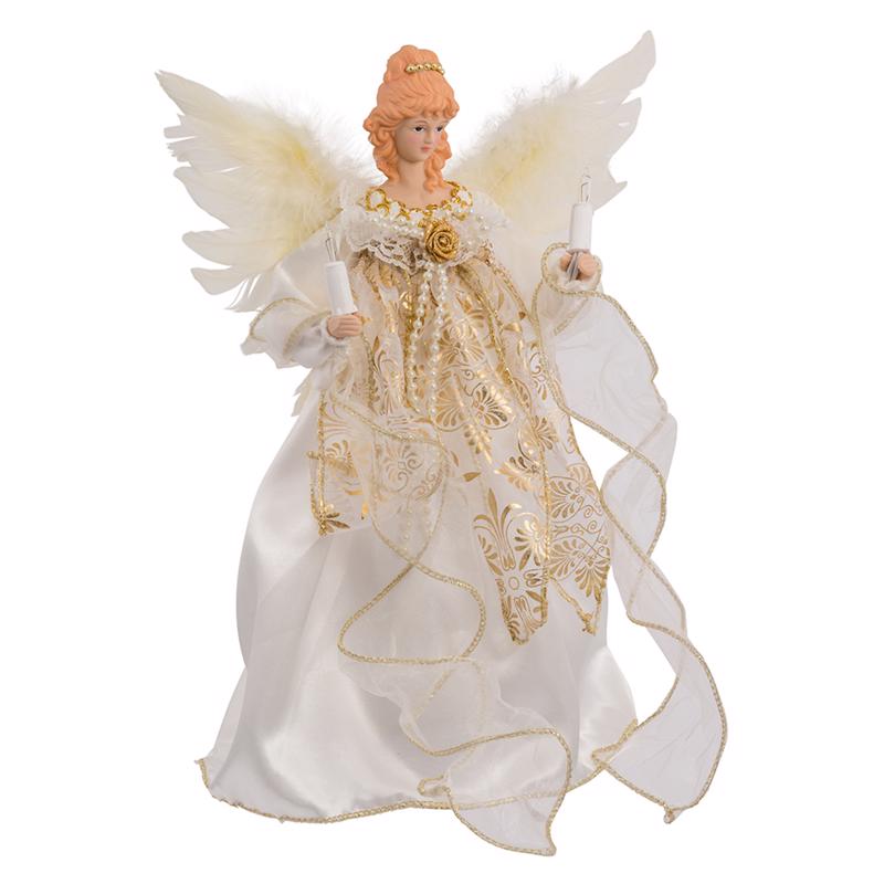 Kurt S. Adler Incandescent Gold/Ivory Angel Tree Topper, Pack of 6