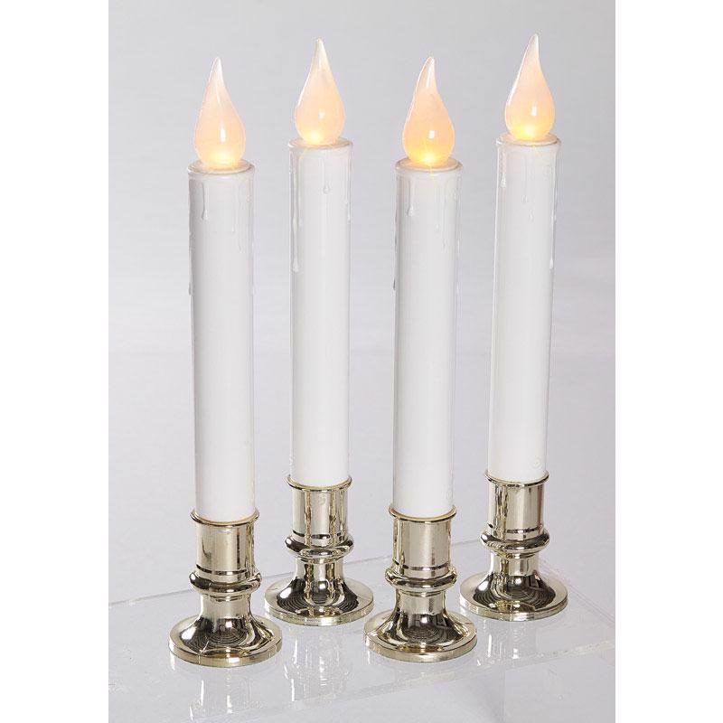 Celebrations LED Golden/White Flickering Candle 9 in.