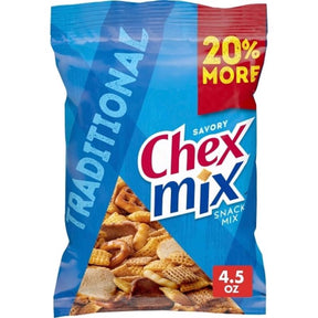General Mills Chex Mix Savory Traditional Snack Mix 4.5 oz Bagged, Pack of 8