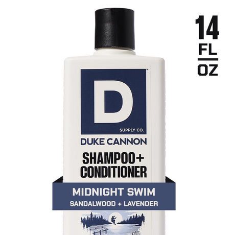 Duke Cannon Midnight Swim Sandalwood + Lavender Scent Shampoo Plus Conditioner 14 oz 1 pk