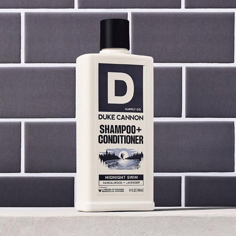 Duke Cannon Midnight Swim Sandalwood + Lavender Scent Shampoo Plus Conditioner 14 oz 1 pk