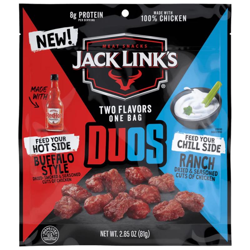 Jack Link's Duo's RedHot/Ranch Chicken Jerky 2.85 oz Bagged, Pack of 8